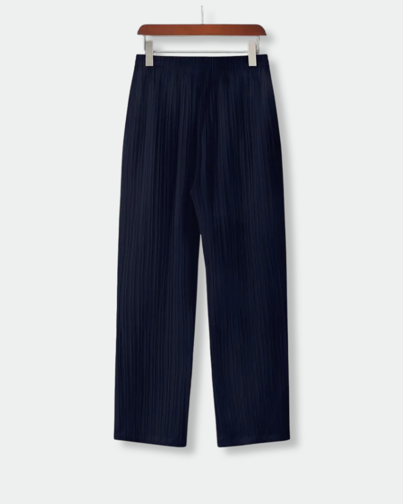 Men’s Indigo Cane Pleated Lounge Pants – Lightweight & Breathable