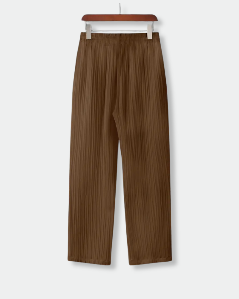 Men’s Cocoa Cane Pleated Lounge Pants – Lightweight & Breathable