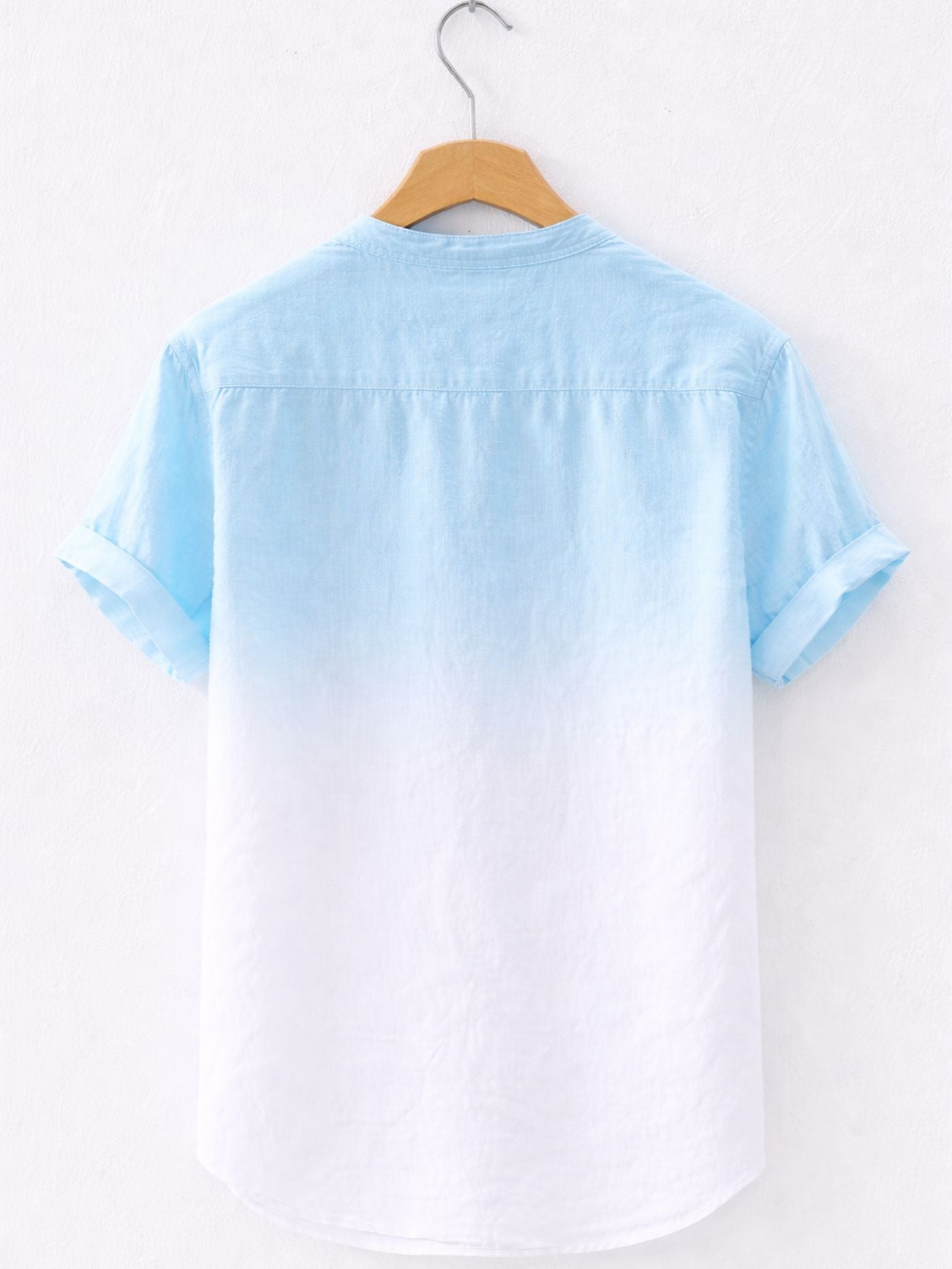 Swiss Linen Fade Shirt – Sky Blue White