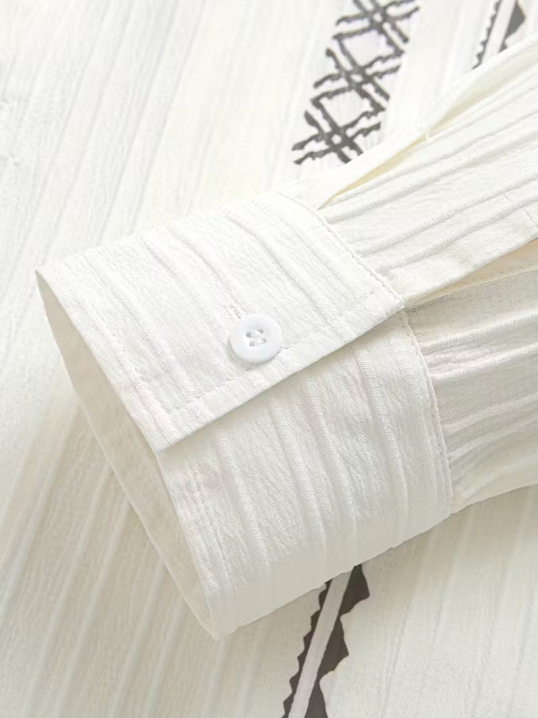 Premium All-Season Textured Digital-Print Button-Down Shirt