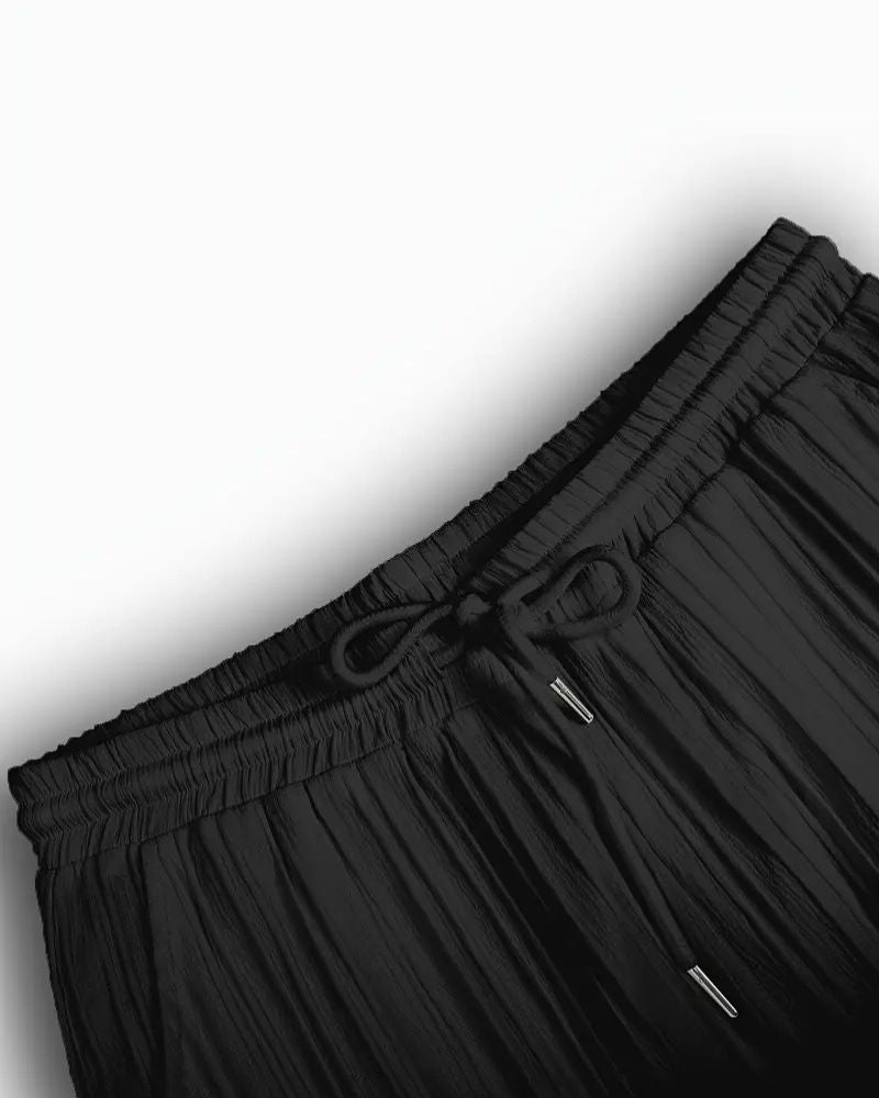 Men’s Black Pleated Co-Ord Set