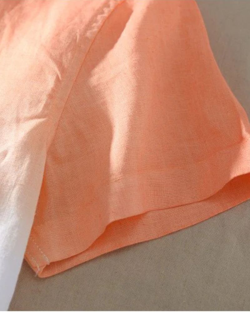 Gradient Peach Button-Up Shirt