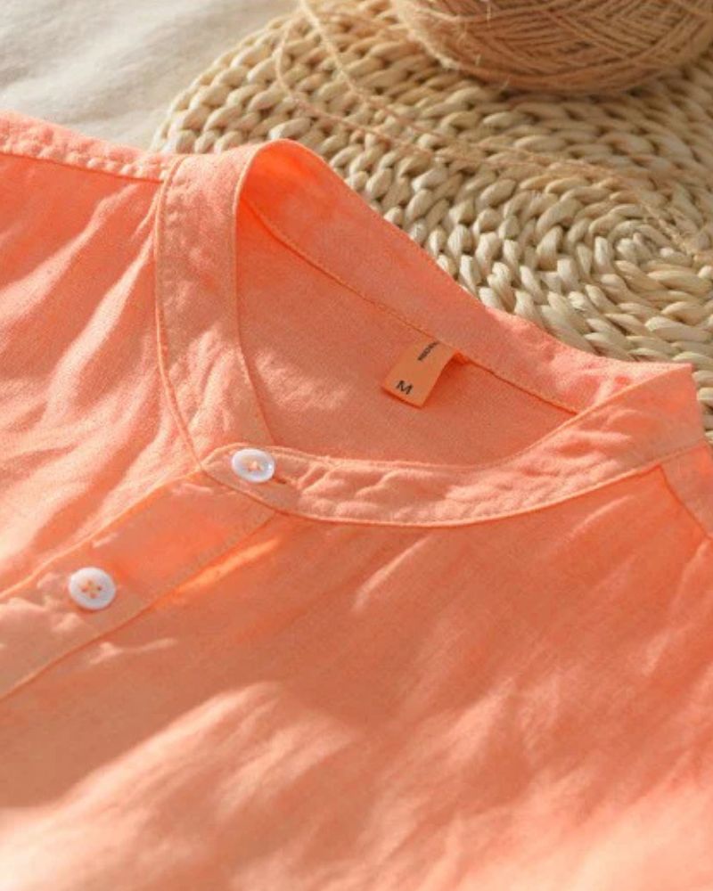 Gradient Peach Button-Up Shirt