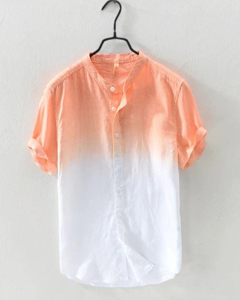 Gradient Peach Button-Up Shirt