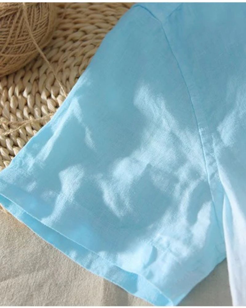 Gradient Aqua Blue Button-Up Shirt