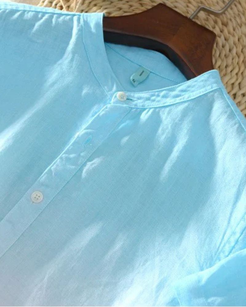 Gradient Aqua Blue Button-Up Shirt