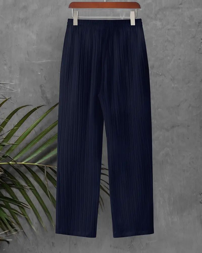 Back view of men’s indigo cane lounge pants
