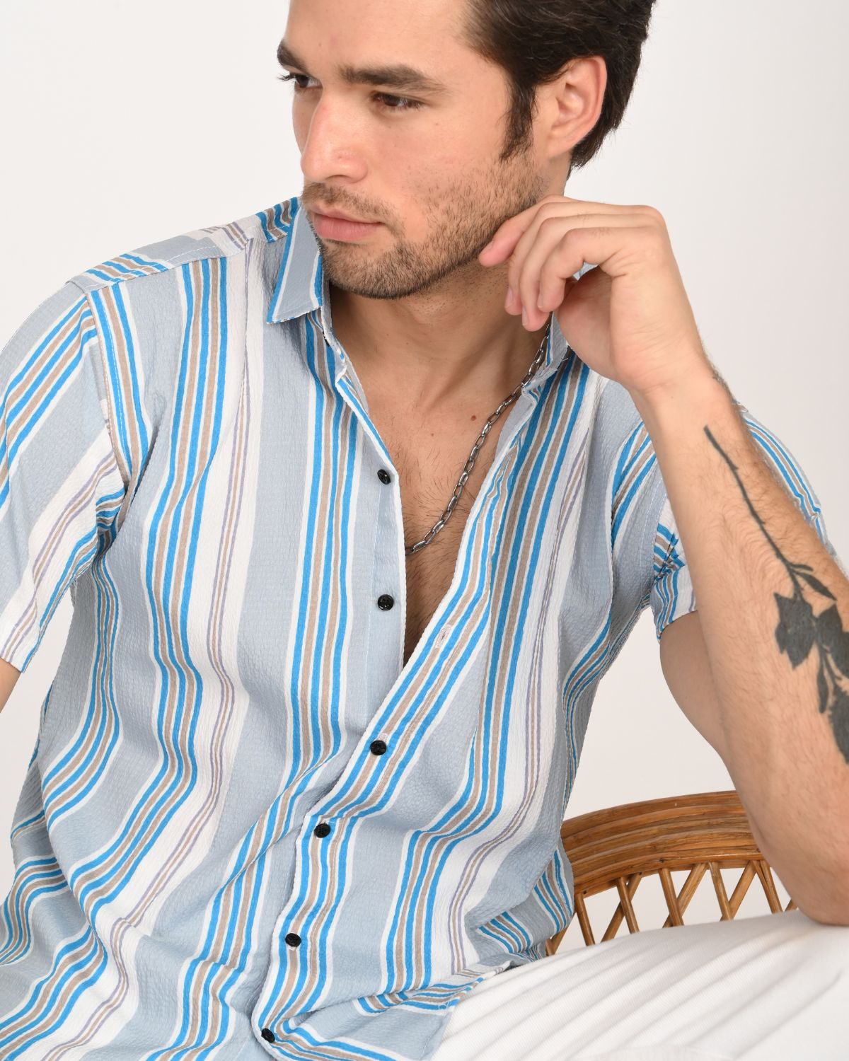 BreezeTex Striped Shirt – close-up of stripes and fabric texture
