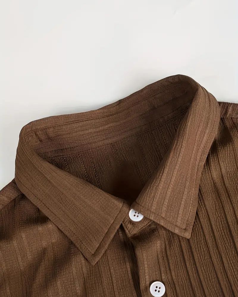 Men's Brown Relax Fit Top Bottom Set