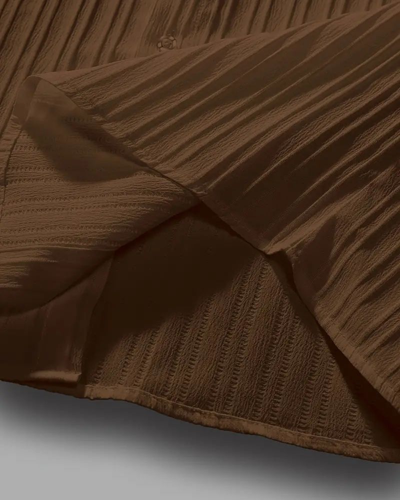 Men’s Chocolate Brown Pleated Co-Ord Set