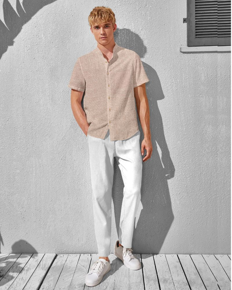 Casual men’s shirt in natural earthy tone