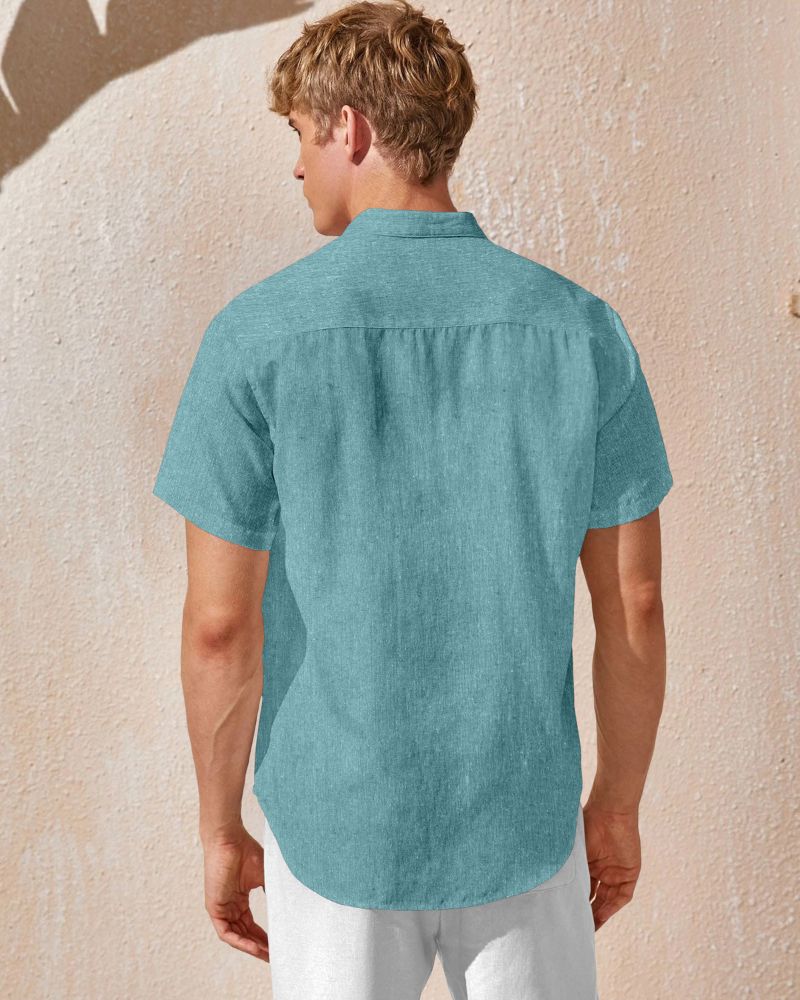 Lightweight mandarin collar shirt