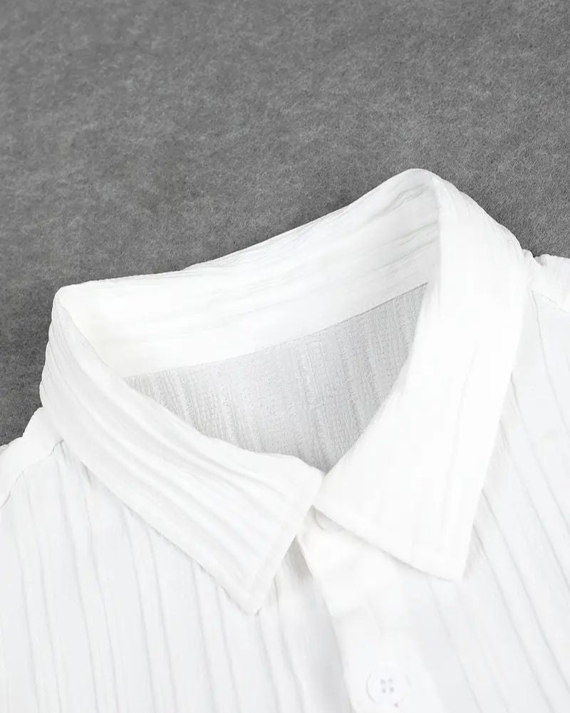 Men's White Top Bottom Pant Set