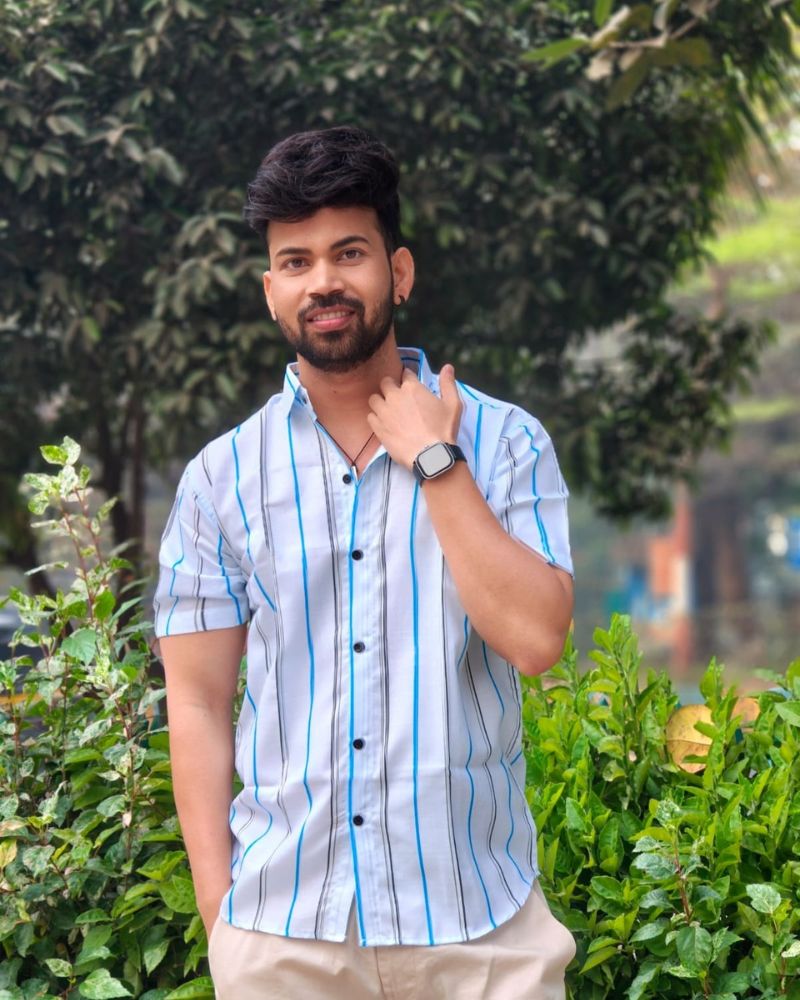 Coastal Breeze Striped Casual Shirt