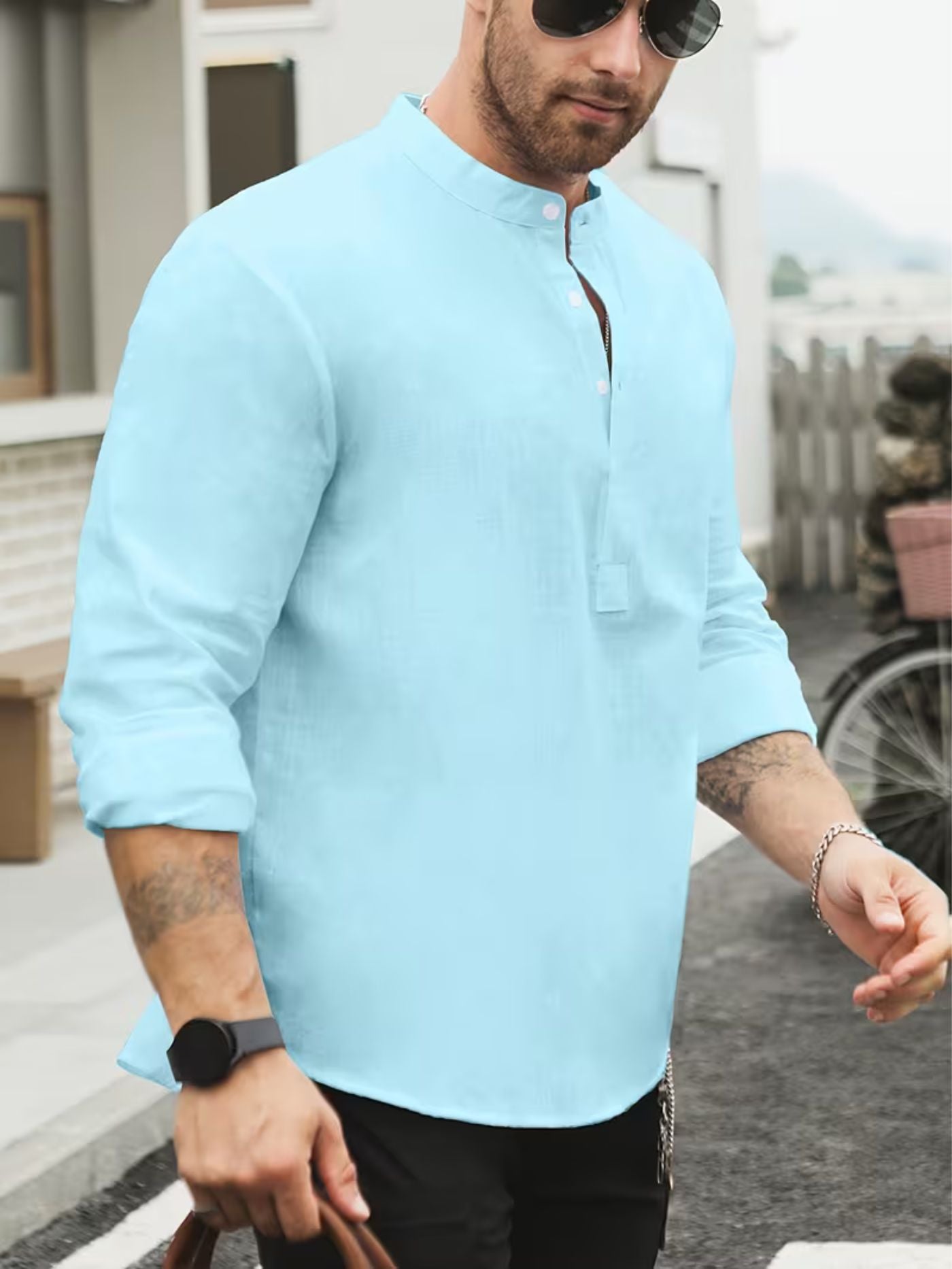 The 365 Air Shirt Seabreeze light blue engineered summer shirt front view