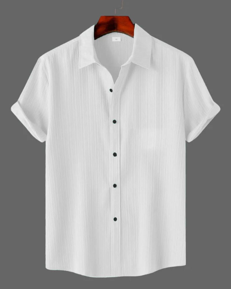Men’s Casual White Pinstripe Shirt