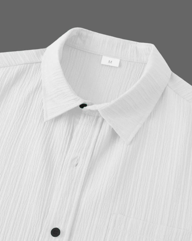 Men’s Casual White Pinstripe Shirt