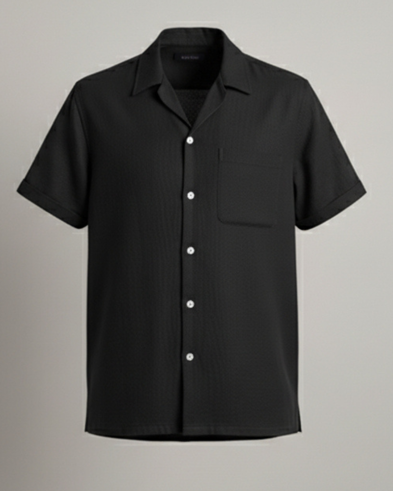 Black Essential Short-Sleeve Shirt
