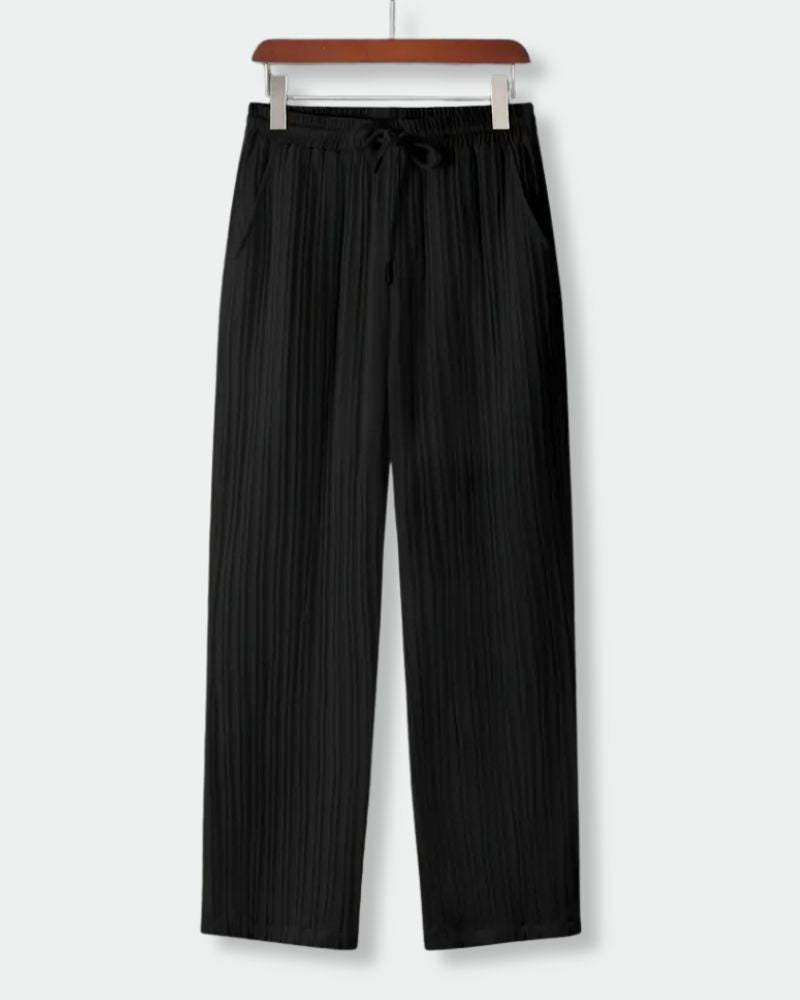 Men’s Noir Cane Pleated Lounge Pants – Lightweight & Breathable