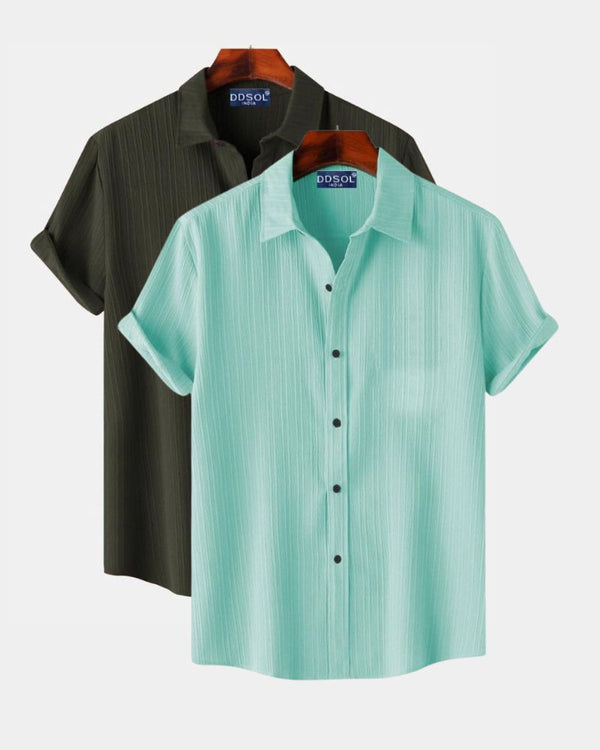 Mint Green & Olive Green Shirts Combo