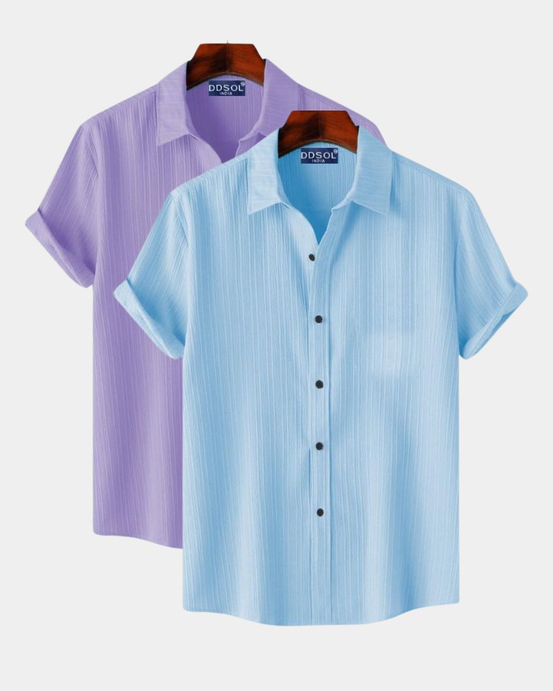 Sky Blue & Lavender Shirts Combo