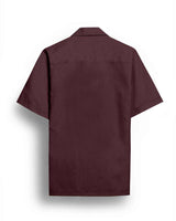 Men's Burgundy Pinstripe Casual Shirt