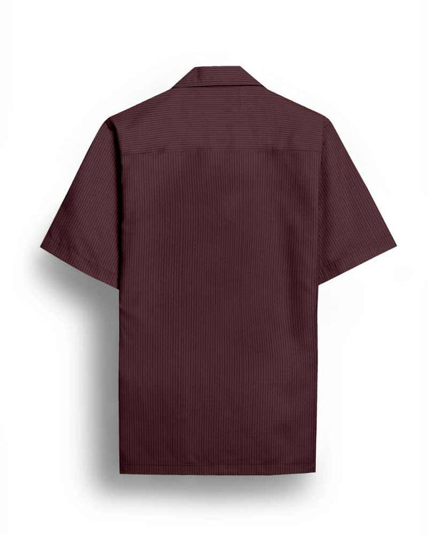 Men's Burgundy Pinstripe Casual Shirt