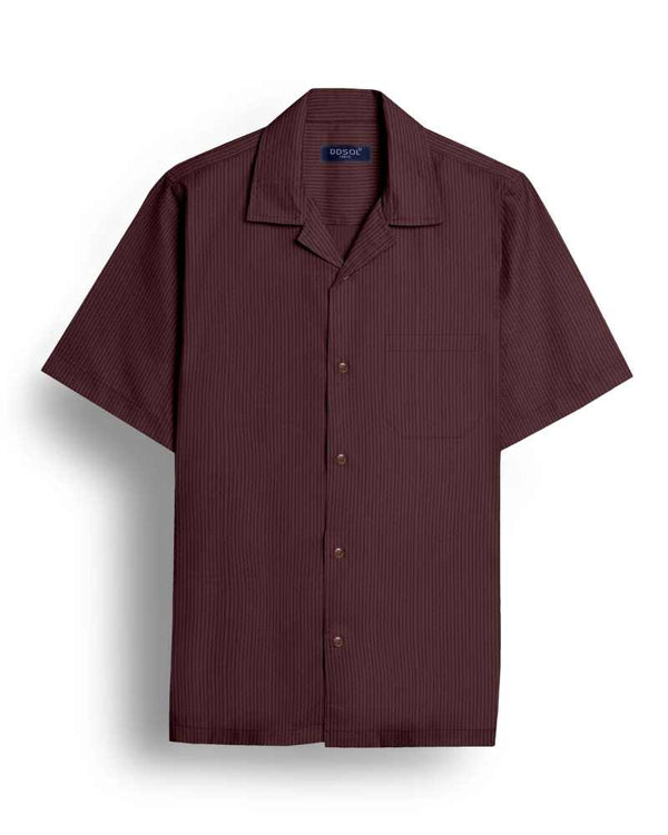 Men's Burgundy Pinstripe Casual Shirt