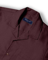 Men's Burgundy Pinstripe Casual Shirt