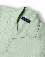 Men's Sage Green Pinstripe Casual Shirt