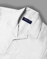 Men's White Pinstripe Casual Shirt