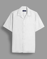 Men's White Pinstripe Casual Shirt