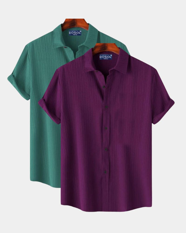 Pack of 2 Dual Tone Casual Shirts Combo