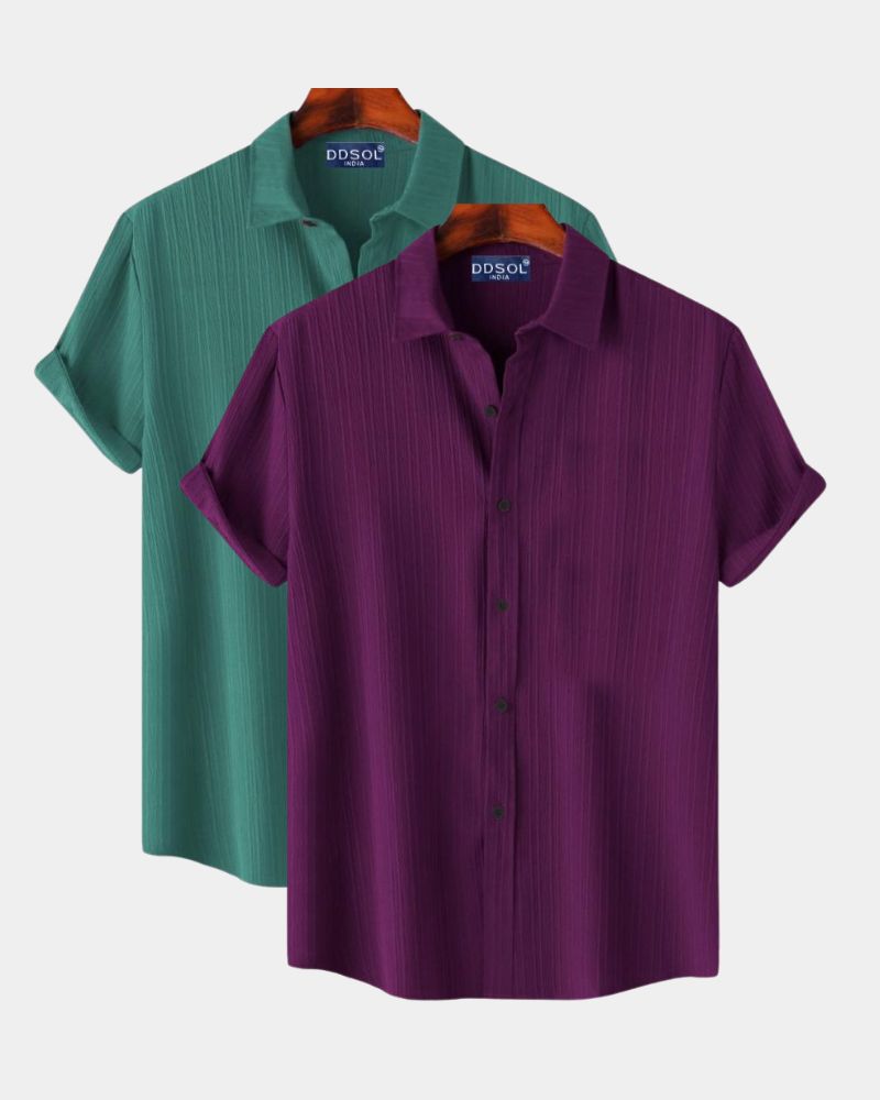 Pack of 2 Dual Tone Casual Shirts Combo