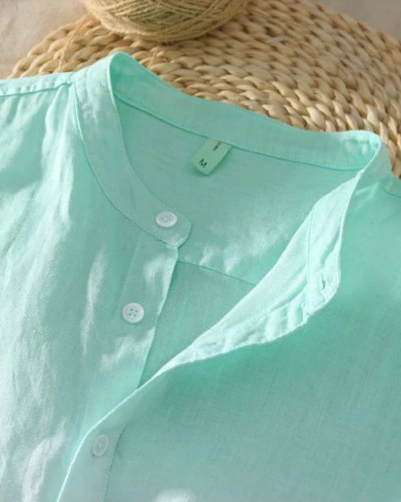 Gradient Mint Button-Up Shirt