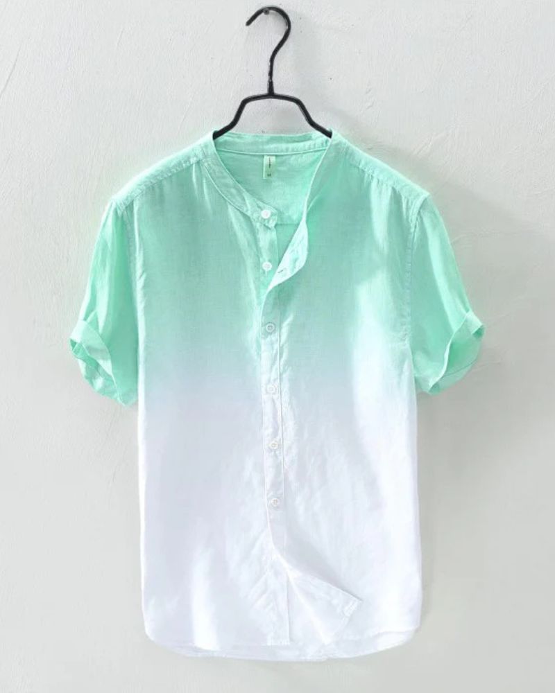 Gradient Mint Button-Up Shirt