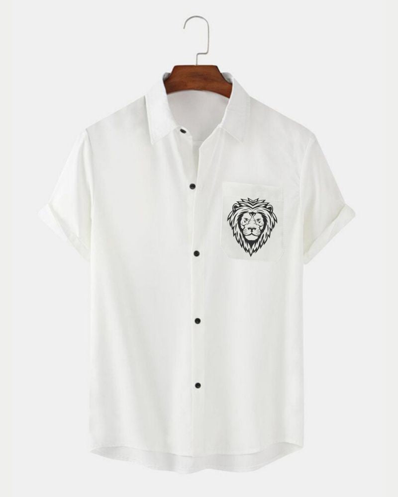 Regal Roar Pocket Shirt-Cotton Folk