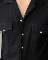 Double Pocket Black Shirt For Men