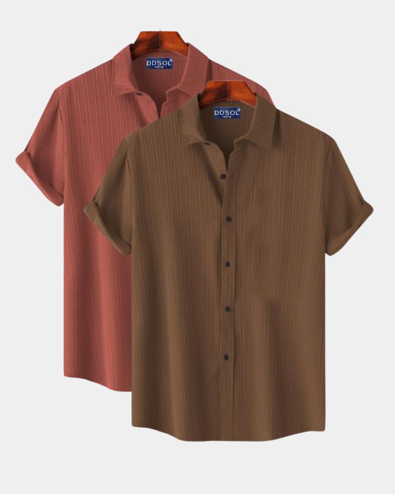 Brick & Bark Shirt Set | Earth-Tone Shirts Sā5XL