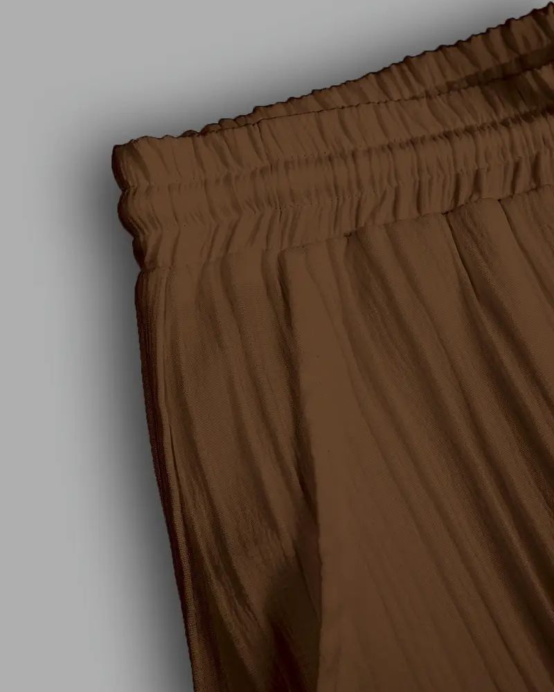 Men’s Chocolate Brown Pleated Co-Ord Set