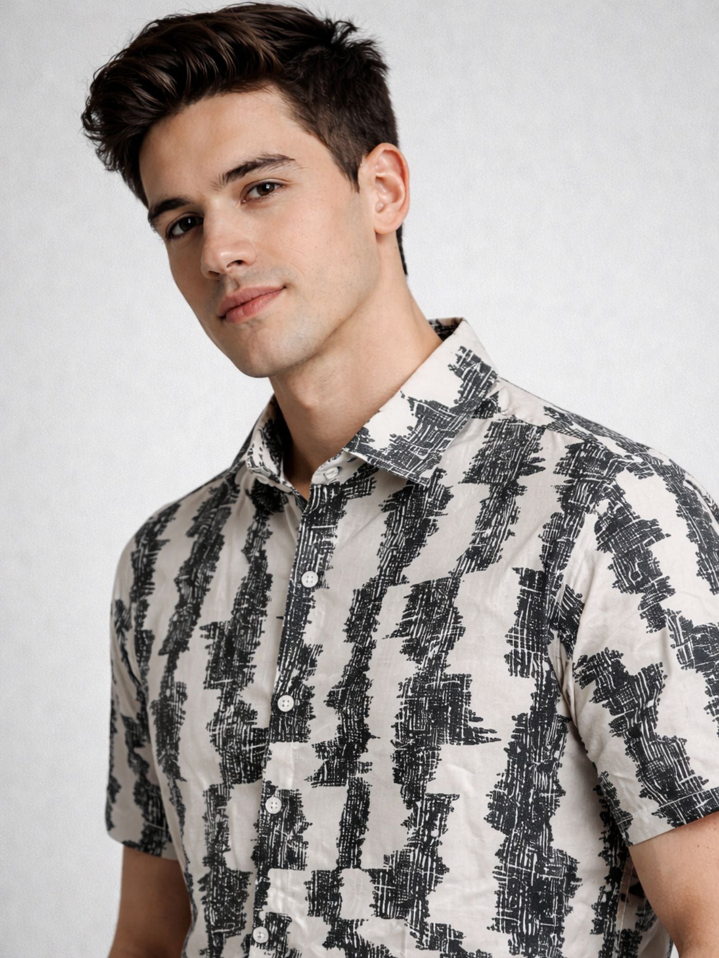 Charcoal Canvas modern monochrome casual shirt