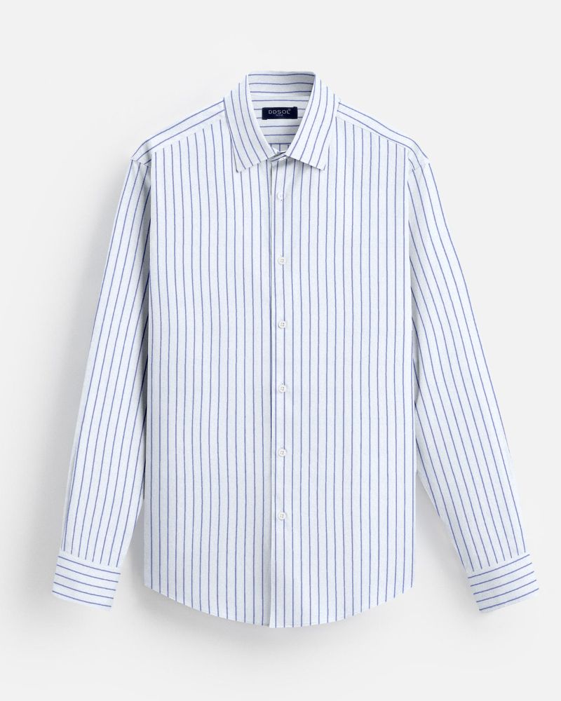 Classic Blue Striped Oxford Shirt