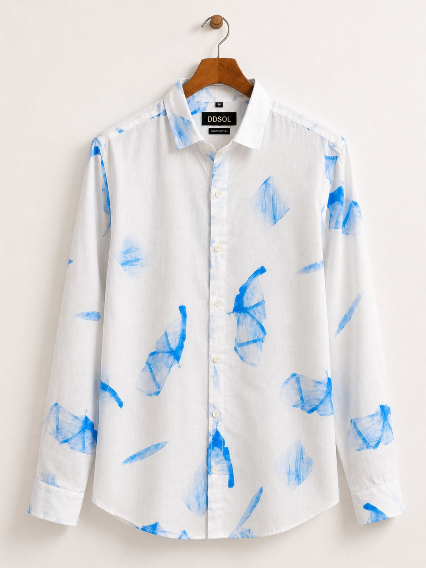 white designer printed shirt for men