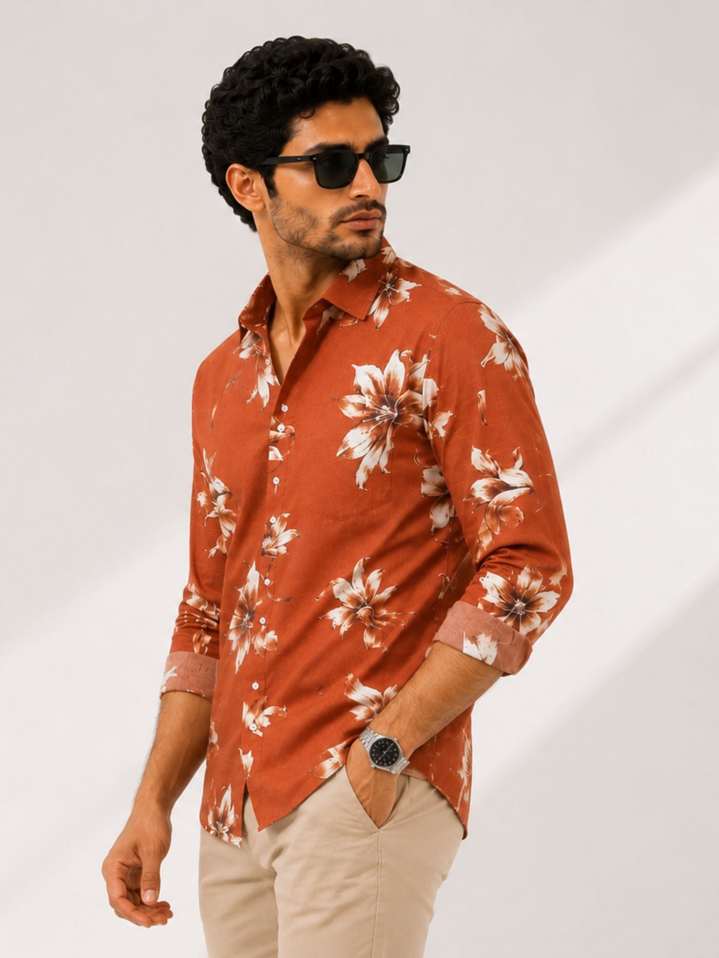 men’s printed full-sleeve shirt