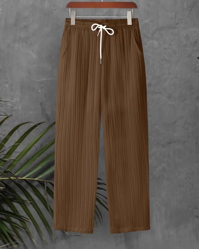 Men’s cocoa brown pleated lounge pants 