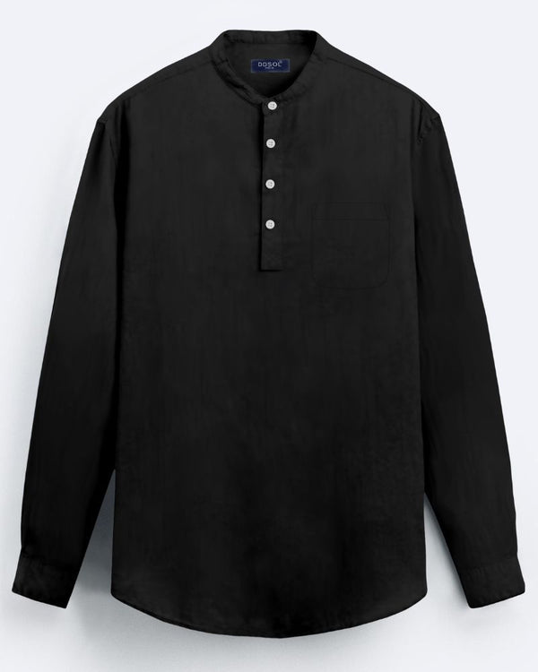 Noir Classic Stand Collar Shirt