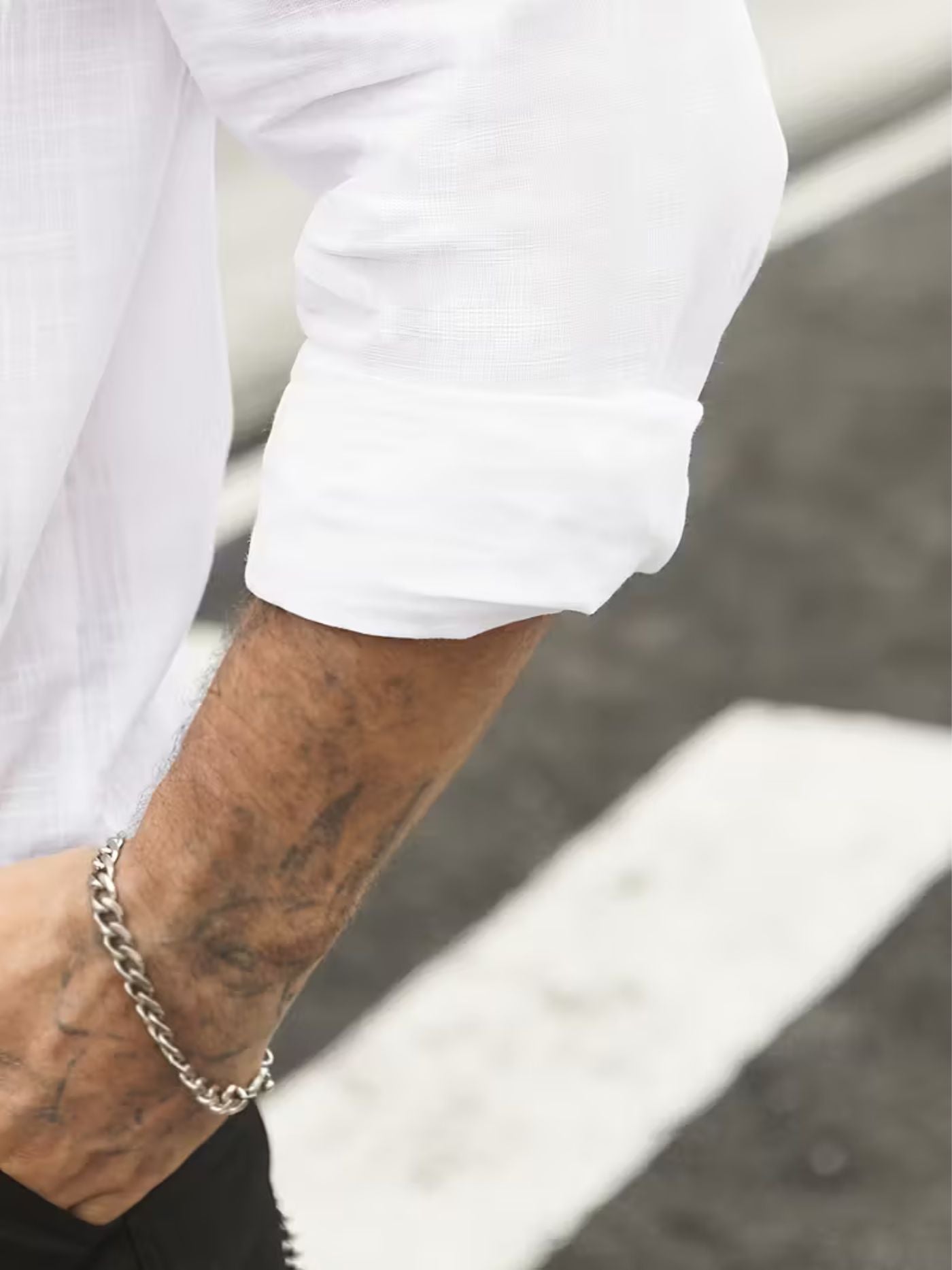 Smart casual summer shirt styled with trousers