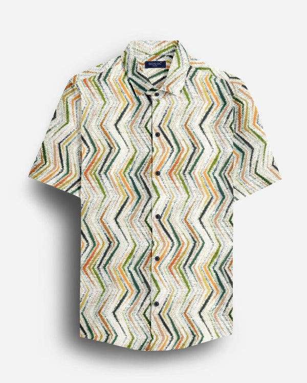 Zigzag Horizon Patterned Shirt