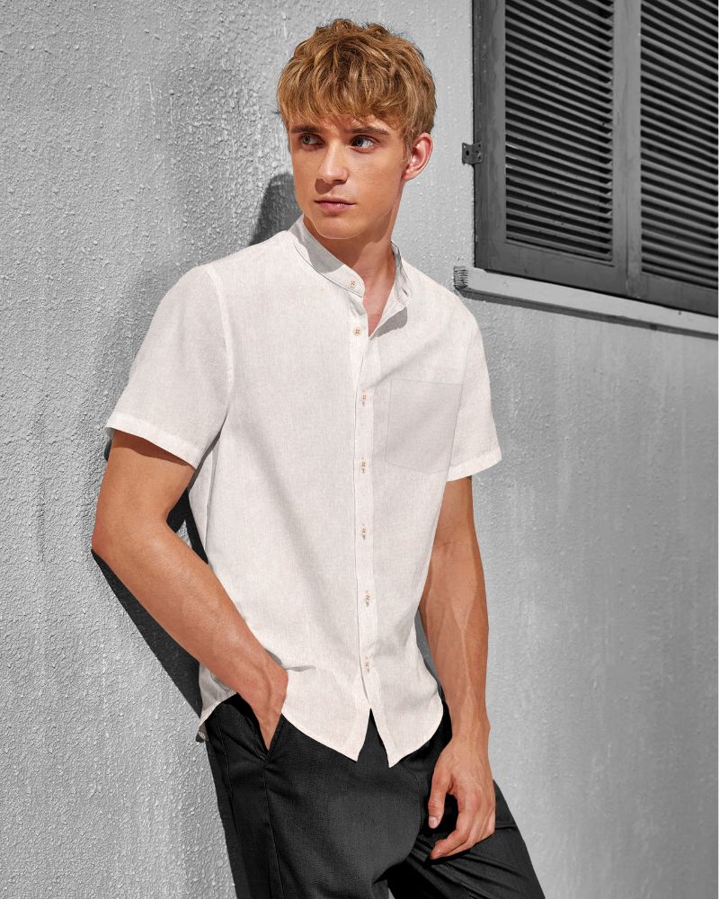 collarless shirt men

