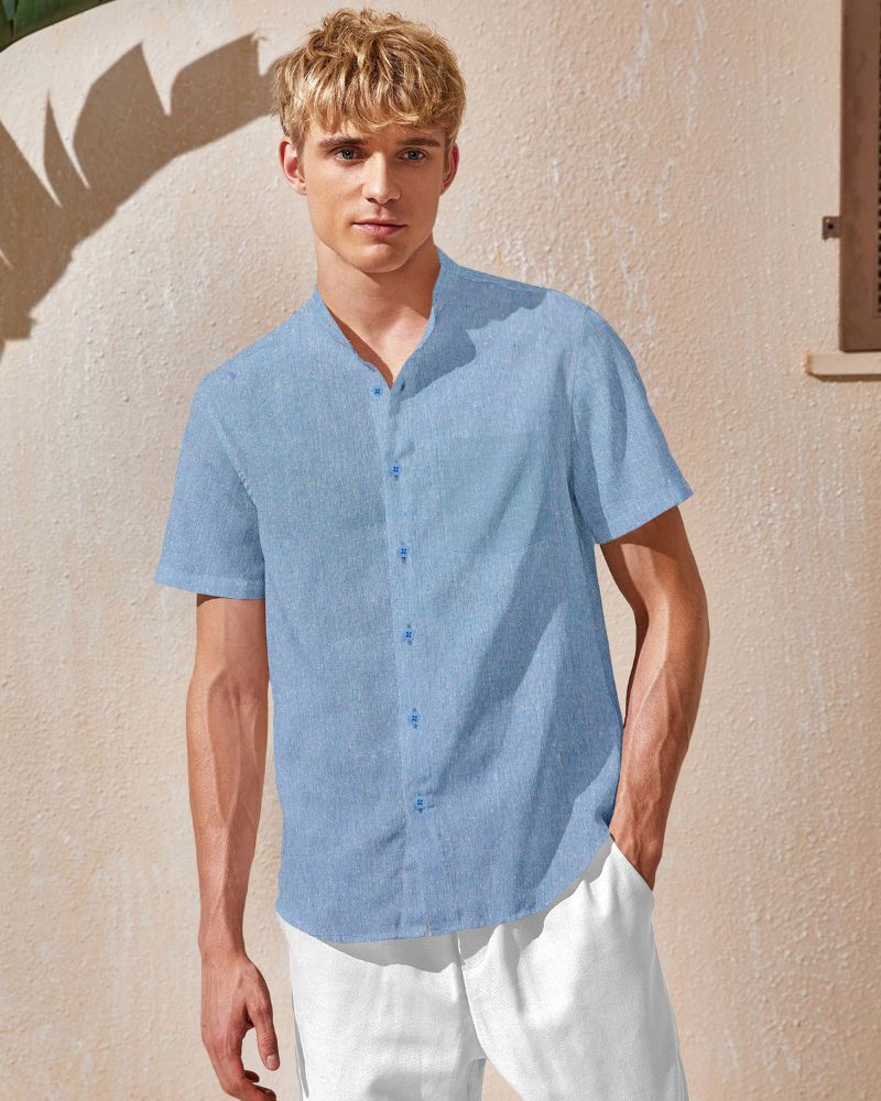 mandarin collar shirt men


